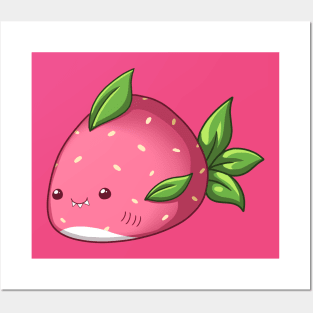 Strawberry Shark Posters and Art